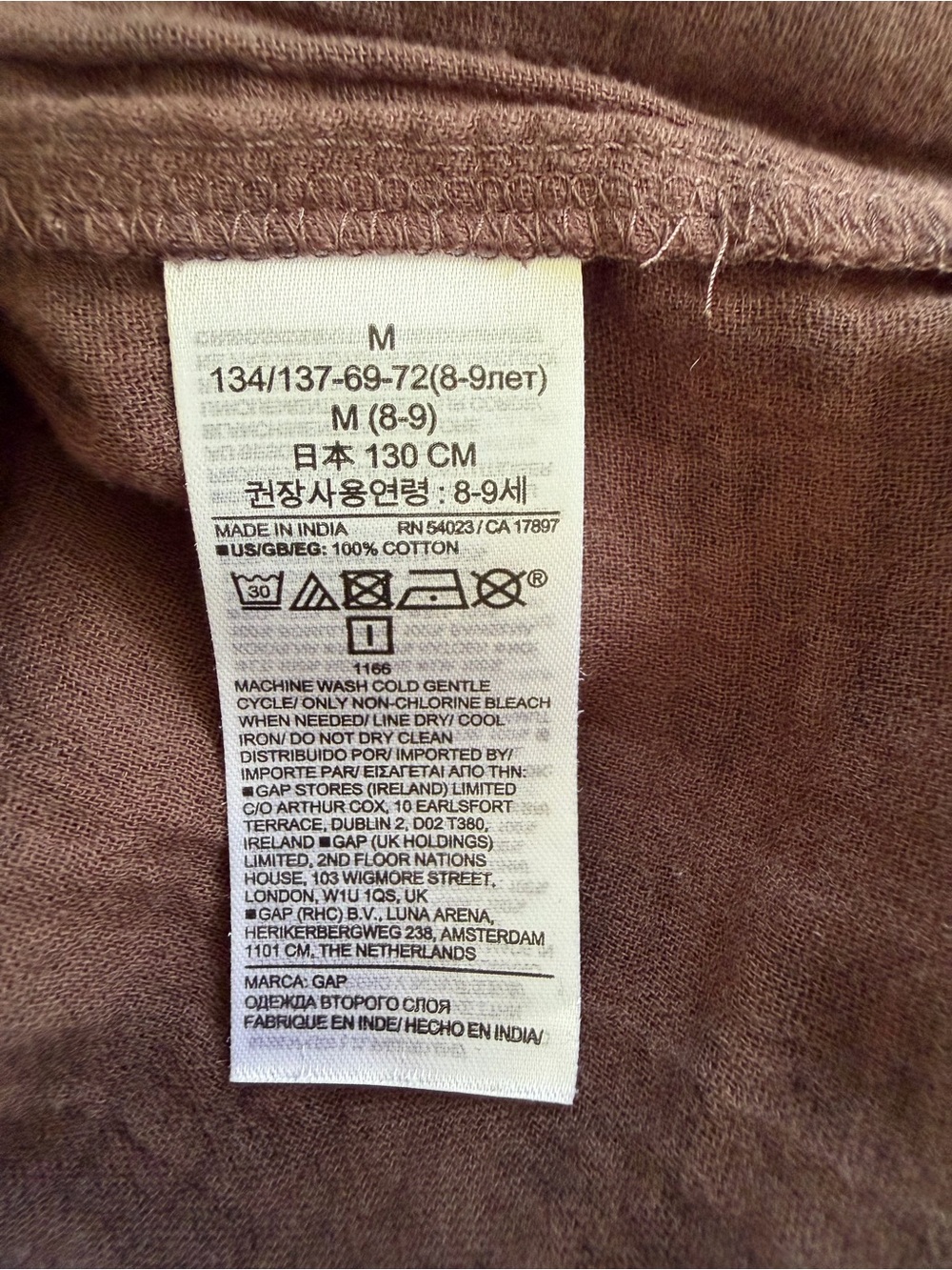 GAP Gauze Brown Dress with Black Floral Print Tiered Medium - Picture 6 of 6